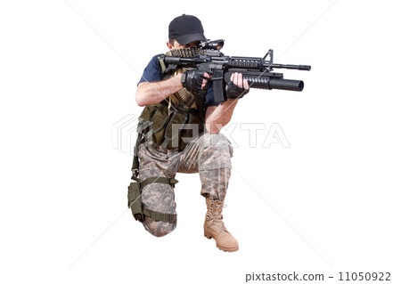 shooting mercenary isolated shooting mercenary isolated 11050922