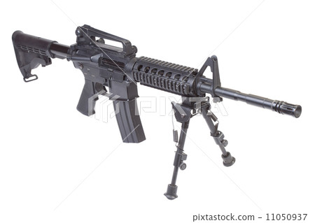 assault rifle with bipod isolated on a white background 11050937