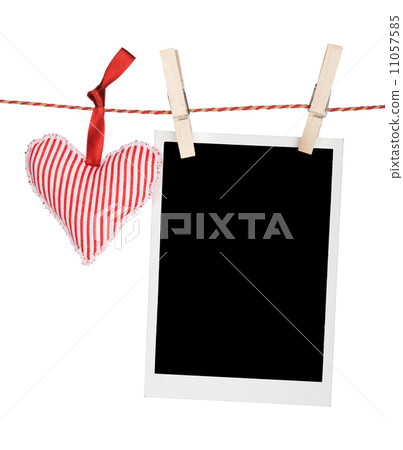 Blank instant photo and red heart Blank instant photo and red heart 11057585