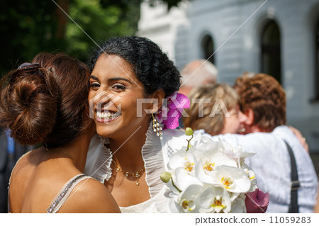 Beautiful happy indian bride after wedding ceremony. 11059283