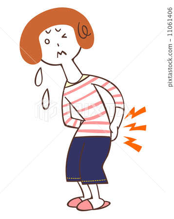 A woman with low back pain - Stock Illustration [11061406] - PIXTA