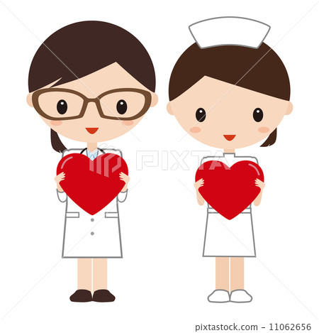 Doctor with heart and nurse 11062656