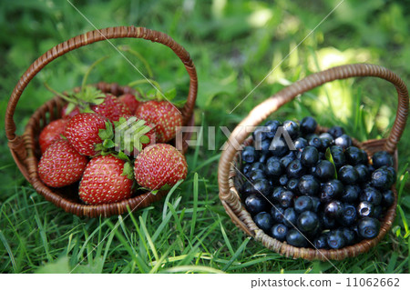 Two baskets - strawberries and blueberries 11062662