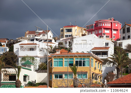 Street view with traditional colorful living houses. Tangier, Mo 11064624