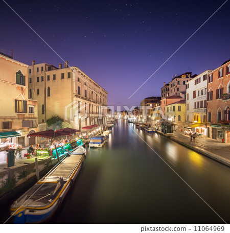 Night view of canals in Venice Night view of canals in Venice 11064969