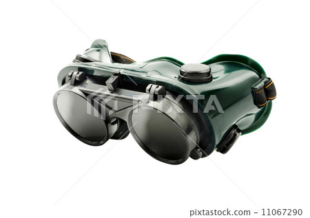 Closeup of welding glasses. Isolated on white background Clipping path included Closeup of welding glasses. Isolated on white background Clipping path included 11067290