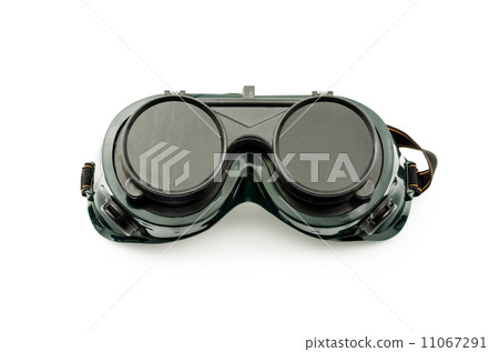 Closeup of welding glasses. Isolated on white background Closeup of welding glasses. Isolated on white background 11067291