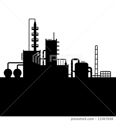 Oil Refinery Plant and Chemical Factory Silhouette 4. Vector 11067698