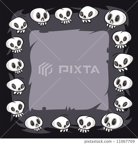 Cartoon Skulls Square Frame Cartoon Skulls Square Frame 11067709