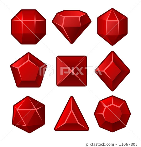 Set of Red Gems for Match3 Games. Vector Set of Red Gems for Match3 Games. Vector 11067803