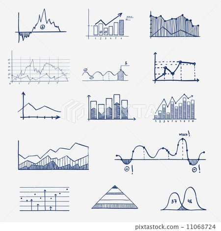 business finance statistics infographics doodle hand drawn elements. Concept - graph, chart, arrows business finance statistics infographics doodle hand drawn elements. Concept - graph, chart, arrows 11068724