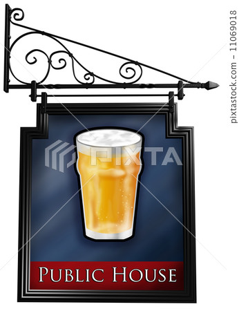 Isolated pub sign 11069018