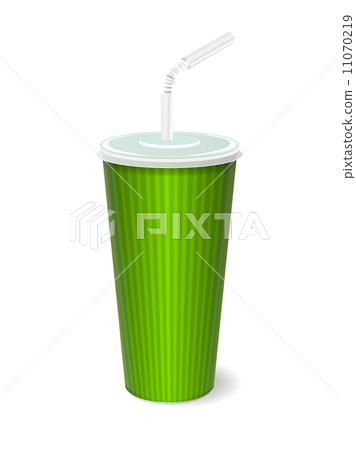 fast food paper cup with tube 11070219
