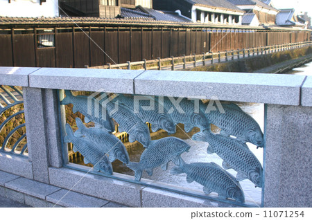 Townscape of the collection of Tochigi and railings of the bridge 11071254
