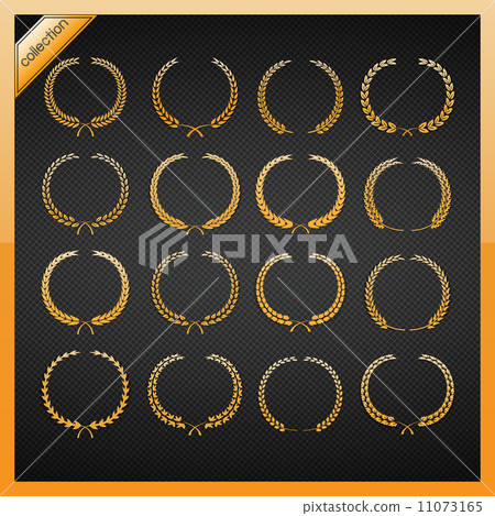 Golden laurel wreath collection. 11073165