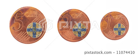 Money concept - 1, 2 and 5 eurocent Money concept - 1, 2 and 5 eurocent 11074410