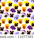 Seamless pattern of pansyes flowers 11077365