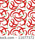 Seamless pattern of red peppers 11077372