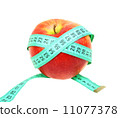 Measure tape on red apple 11077378