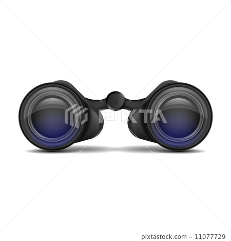 Black binocular on a white background. 11077729