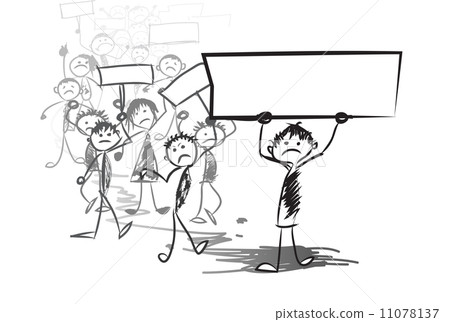 Cartoon people representing.Protest meeting Cartoon people representing.Protest meeting 11078137