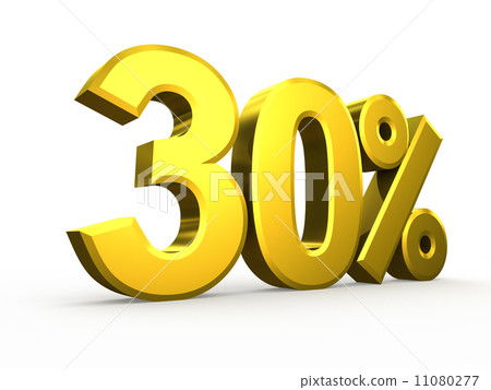 Thirty percent symbol on white background 11080277