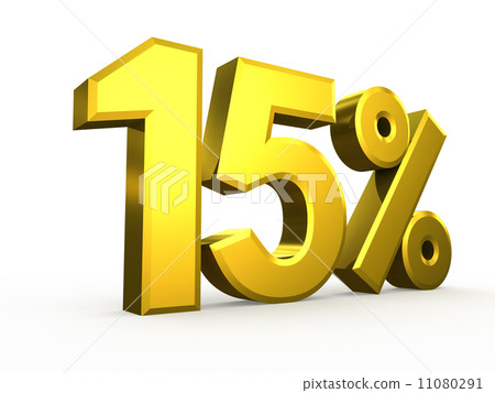 Fifteen percent symbol on white background Fifteen percent symbol on white background 11080291
