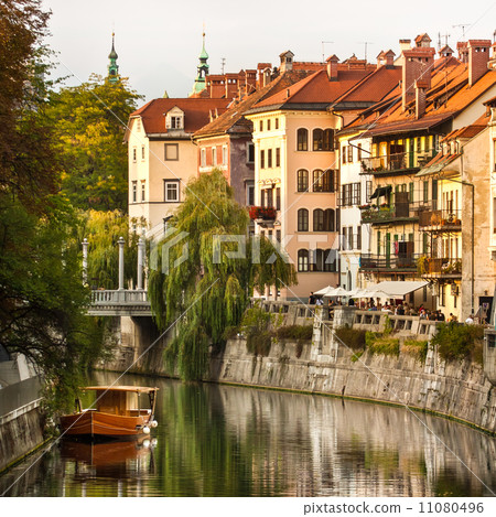 Medieval facades in Ljubljana old city centre 11080496
