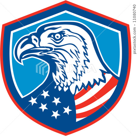 American Bald Eagle Head Shield Retro 11080740