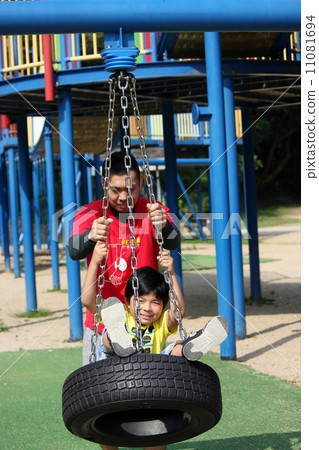 Play with playground equipment Play with playground equipment 11081694