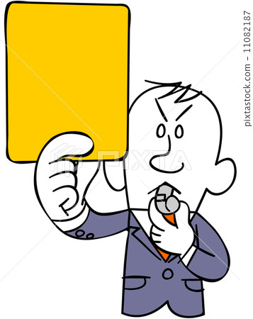 Businessman issuing yellow card (upper body) 11082187