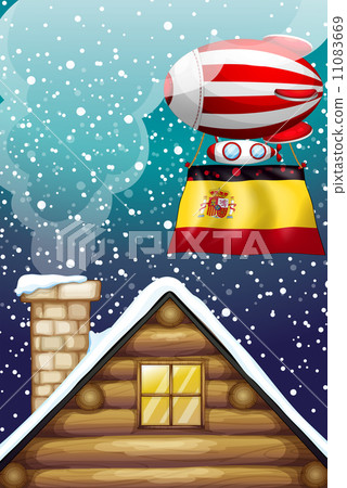 A floating balloon with the flag of Spain A floating balloon with the flag of Spain 11083669