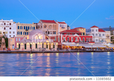 venetian habour of Chania, Crete, Greece venetian habour of Chania, Crete, Greece 11085602