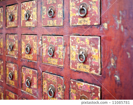 red chinese wooden drawer 11085781
