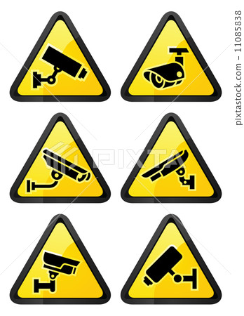 video surveillance symbol, triangular shape video surveillance symbol, triangular shape 11085838