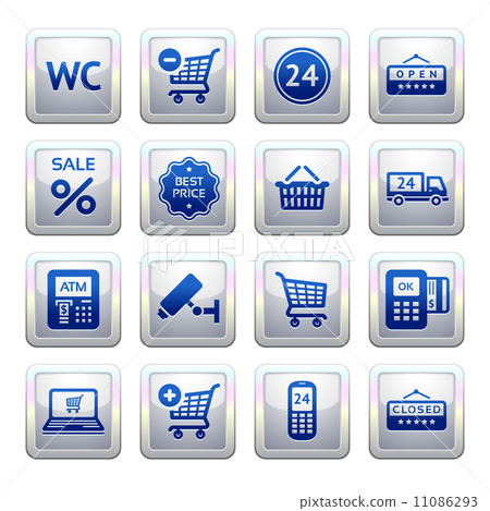 Set pictograms supermarket services, Shopping symbols 11086293