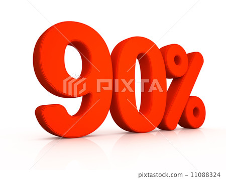 ninety percent simbol on white background ninety percent simbol on white background 11088324