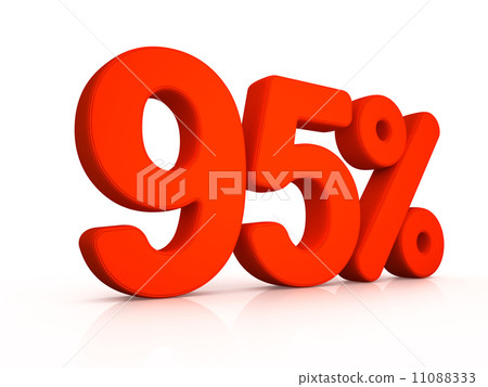 ninety five percent simbol on white background 11088333