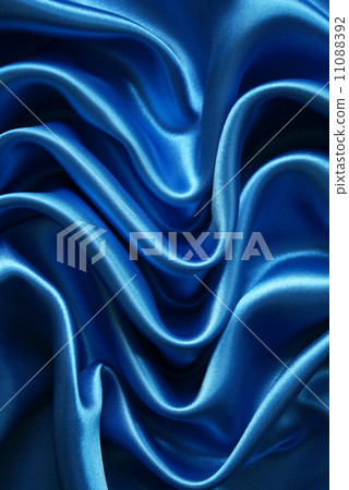 Smooth elegant dark blue silk can use as background 11088392