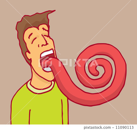 Man with long spiral tongue Man with long spiral tongue 11090113