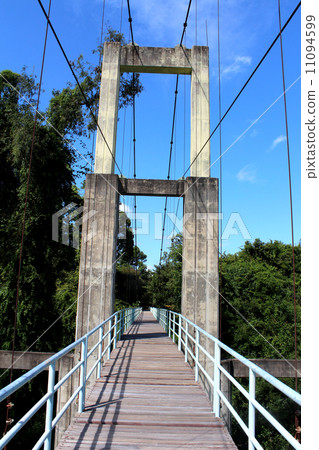 suspension bridge over river in rainforest suspension bridge over river in rainforest 11094599