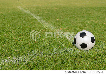 soccer ball on soccer field 11098531