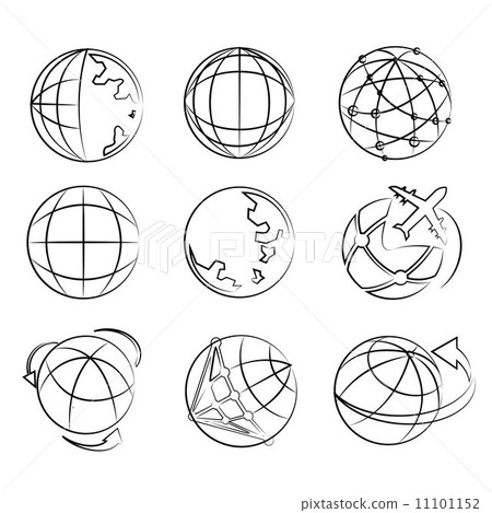 sketch globe icon sketch globe icon 11101152