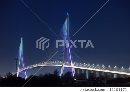 Normandy bridge (Pont de Normandie, France) at night Normandy bridge (Pont de Normandie, France) at night 11101171