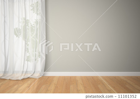 Empty room with curtains Empty room with curtains 11101352