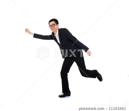 business man running on isolated white background, full length, business man running on isolated white background, full length, 11101681