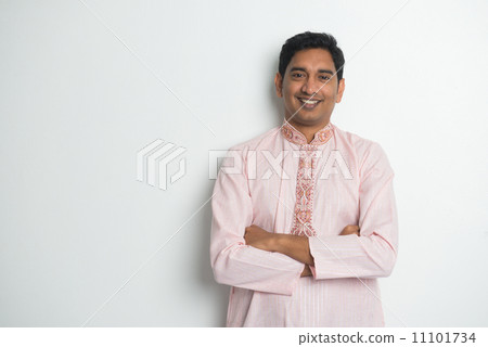 traditional indian male portrait with plain background and copy traditional indian male portrait with plain background and copy 11101734