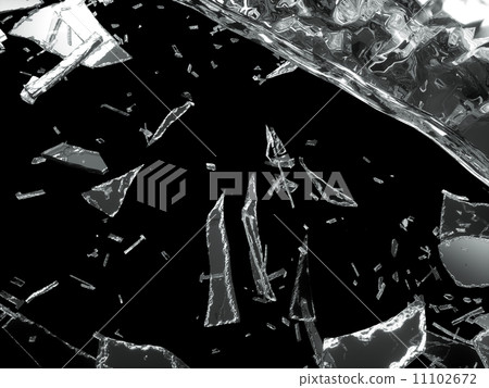 Deflated or shattered glass over black Deflated or shattered glass over black 11102672