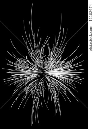 Bunch of Curved narrow white traces or trails 11102674