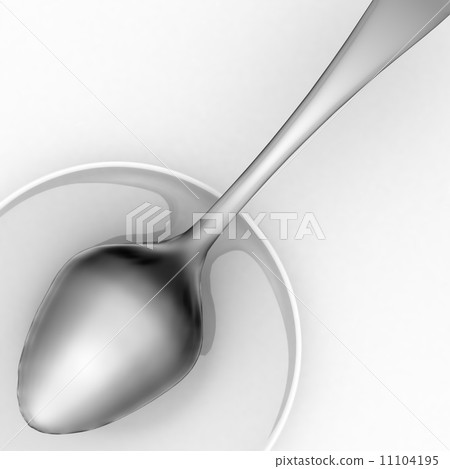 Empty dinner plate and spoon Empty dinner plate and spoon 11104195